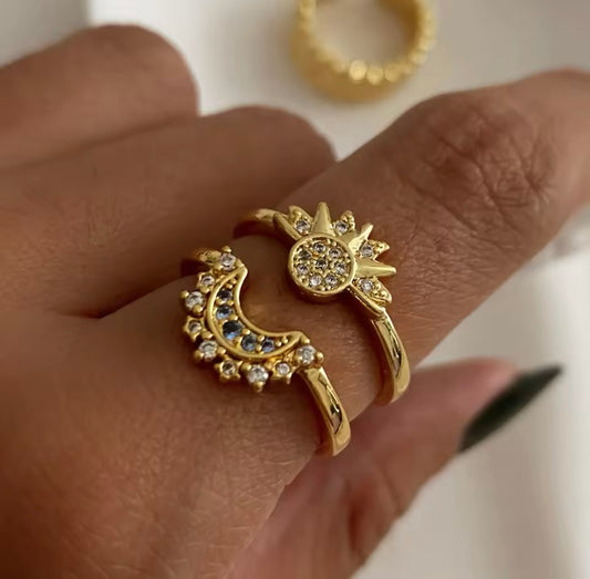 Sun and moon - Ring set (2 anillos)