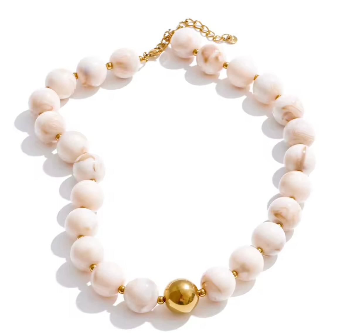 Circle resin beads set (beige)
