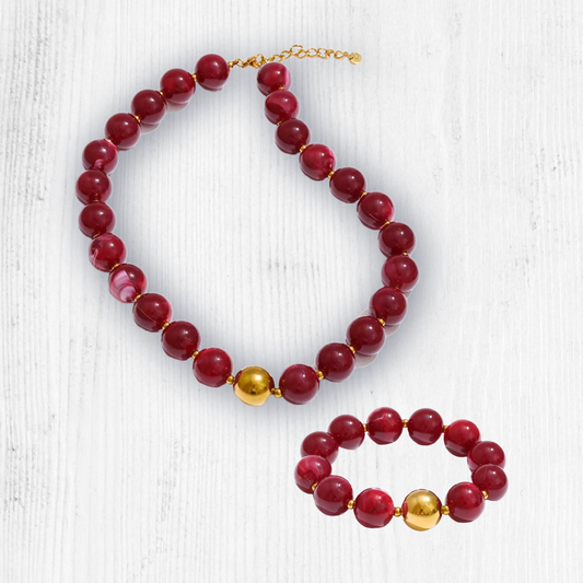 Circle resin beads set (rojo)