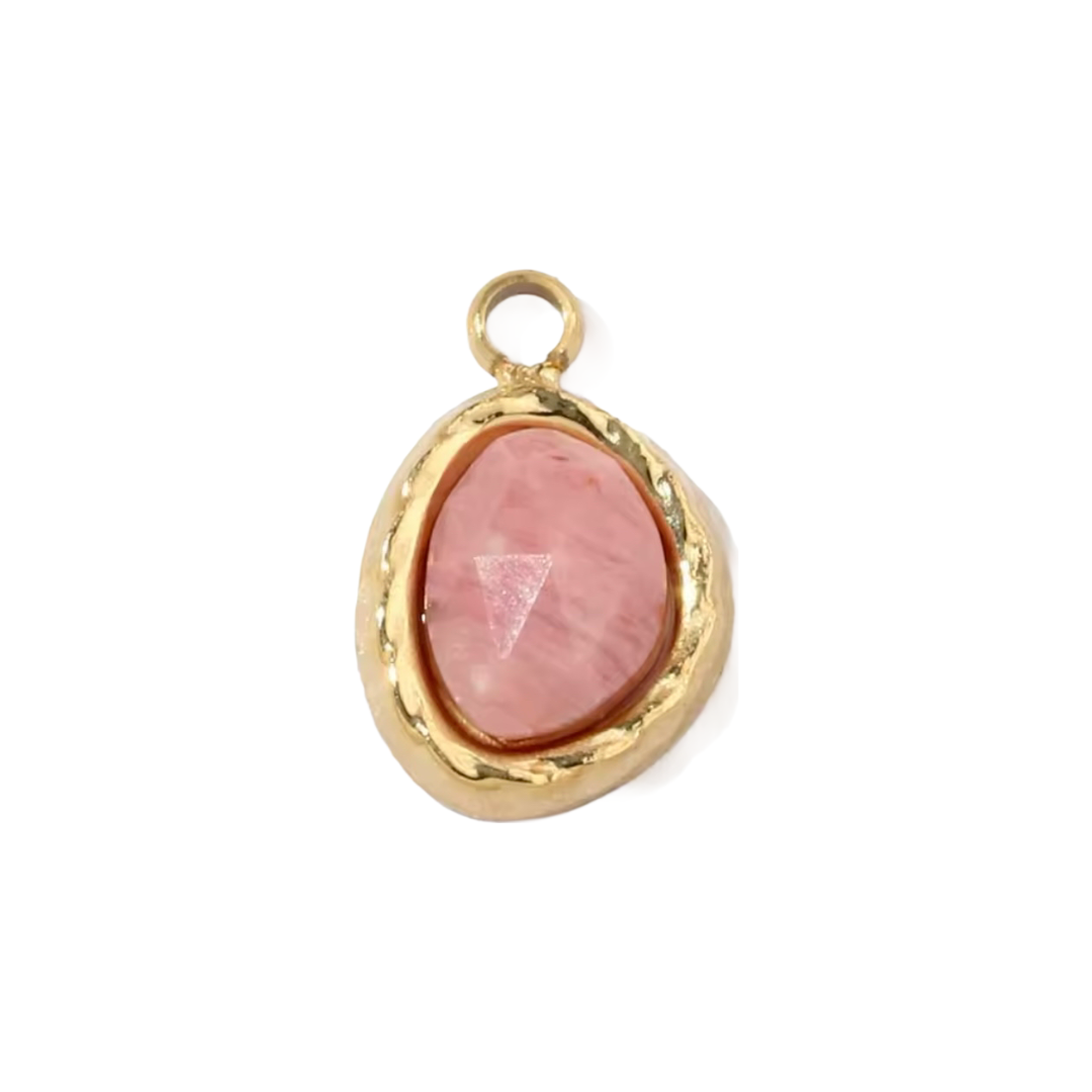 Charm bar - small pink gem💧