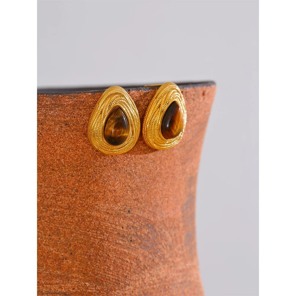 Natural stone drop earrings