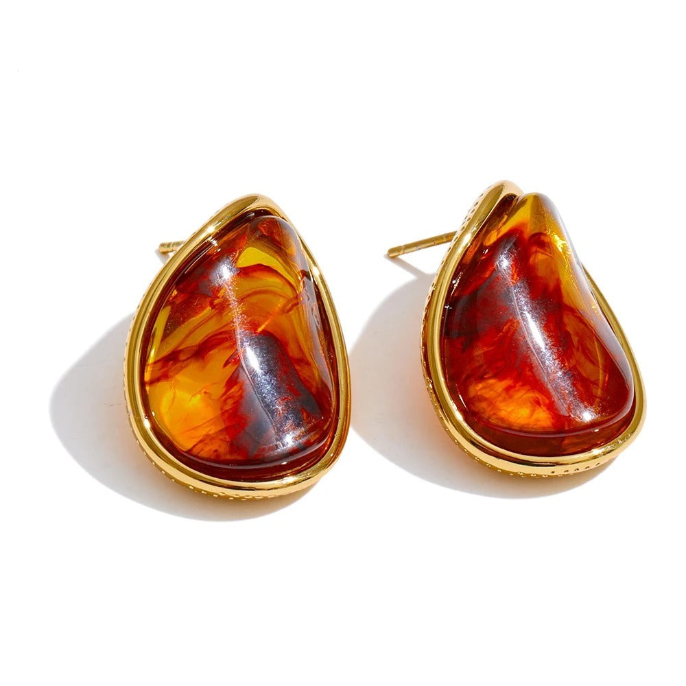 Geometric natural stone earrings
