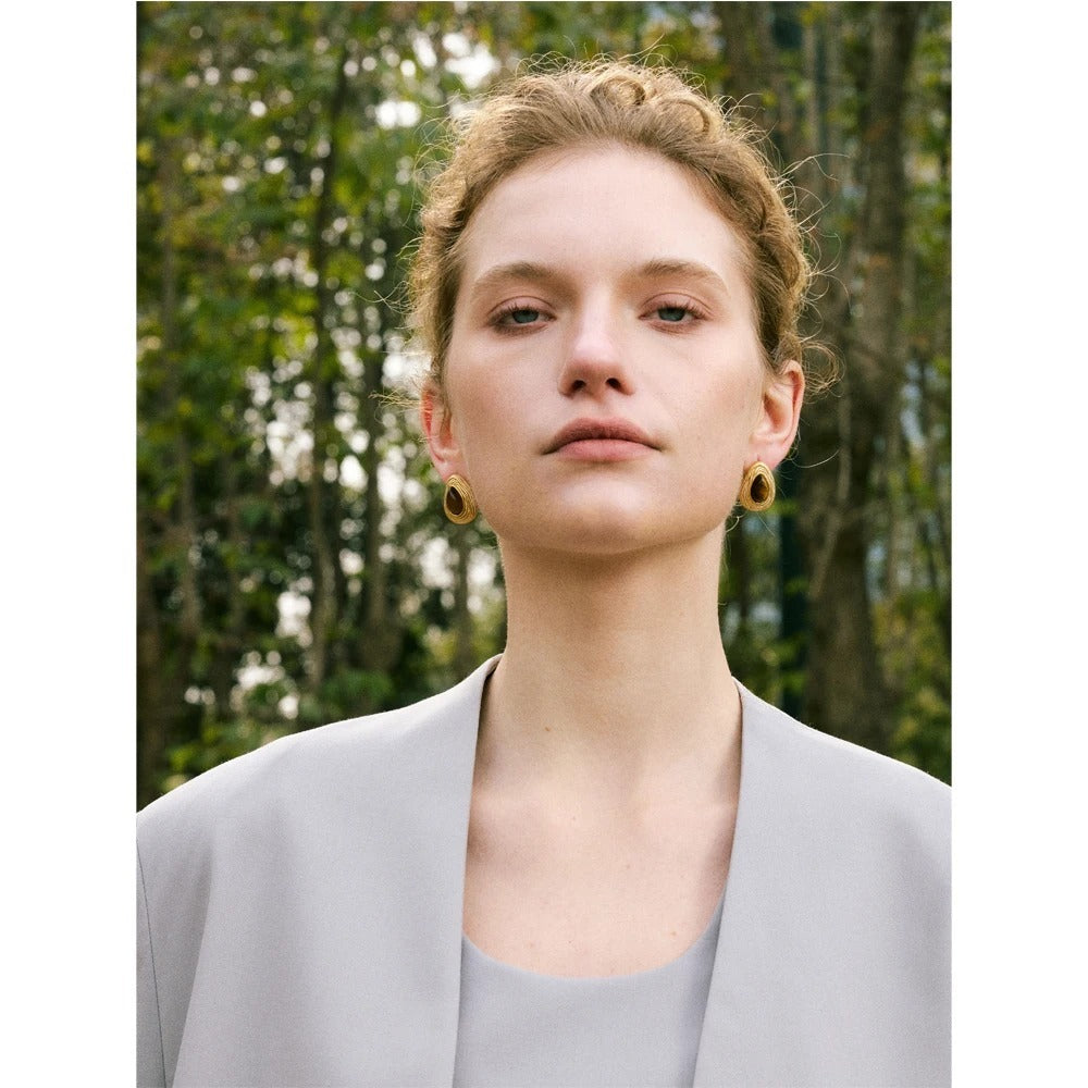 Natural stone drop earrings