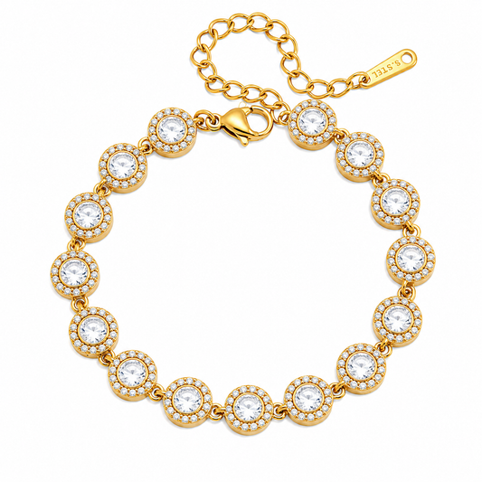 Round zircons bracelet (dorado)