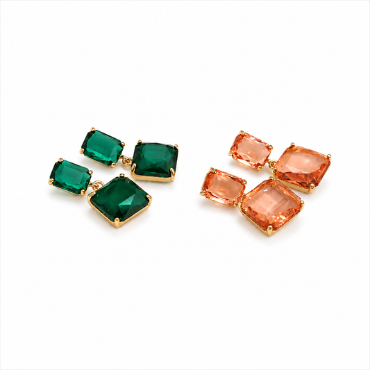 Elegant squared pendant earrings