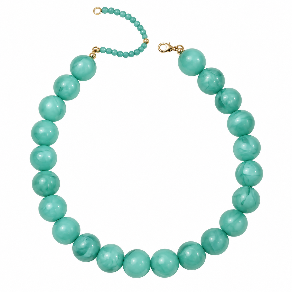 Round acrylic beads necklace (light green)