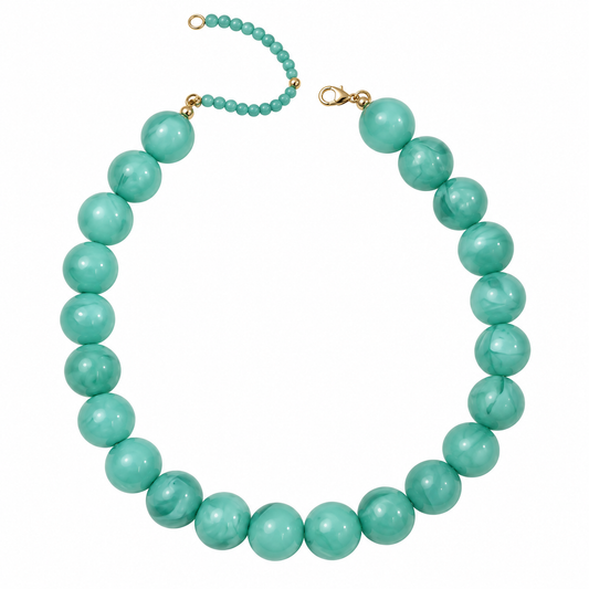 Round acrylic beads necklace (light green)
