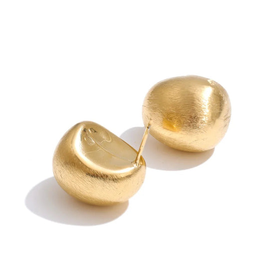 Water drop brushed earrings