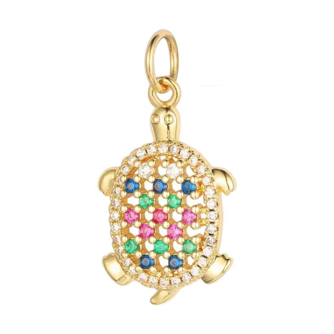 Charm bar- Zirconia turtle