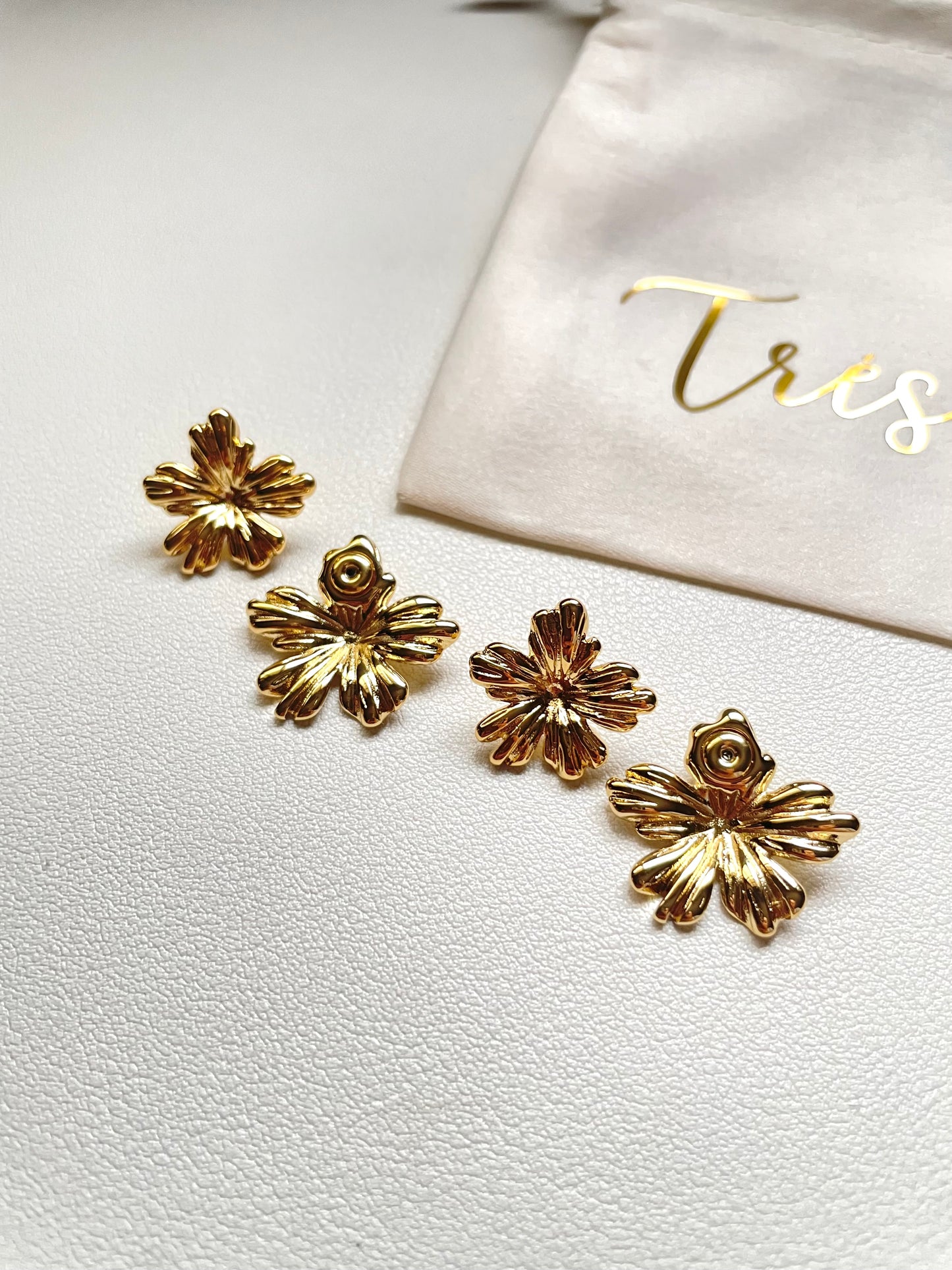 Double flower earrings