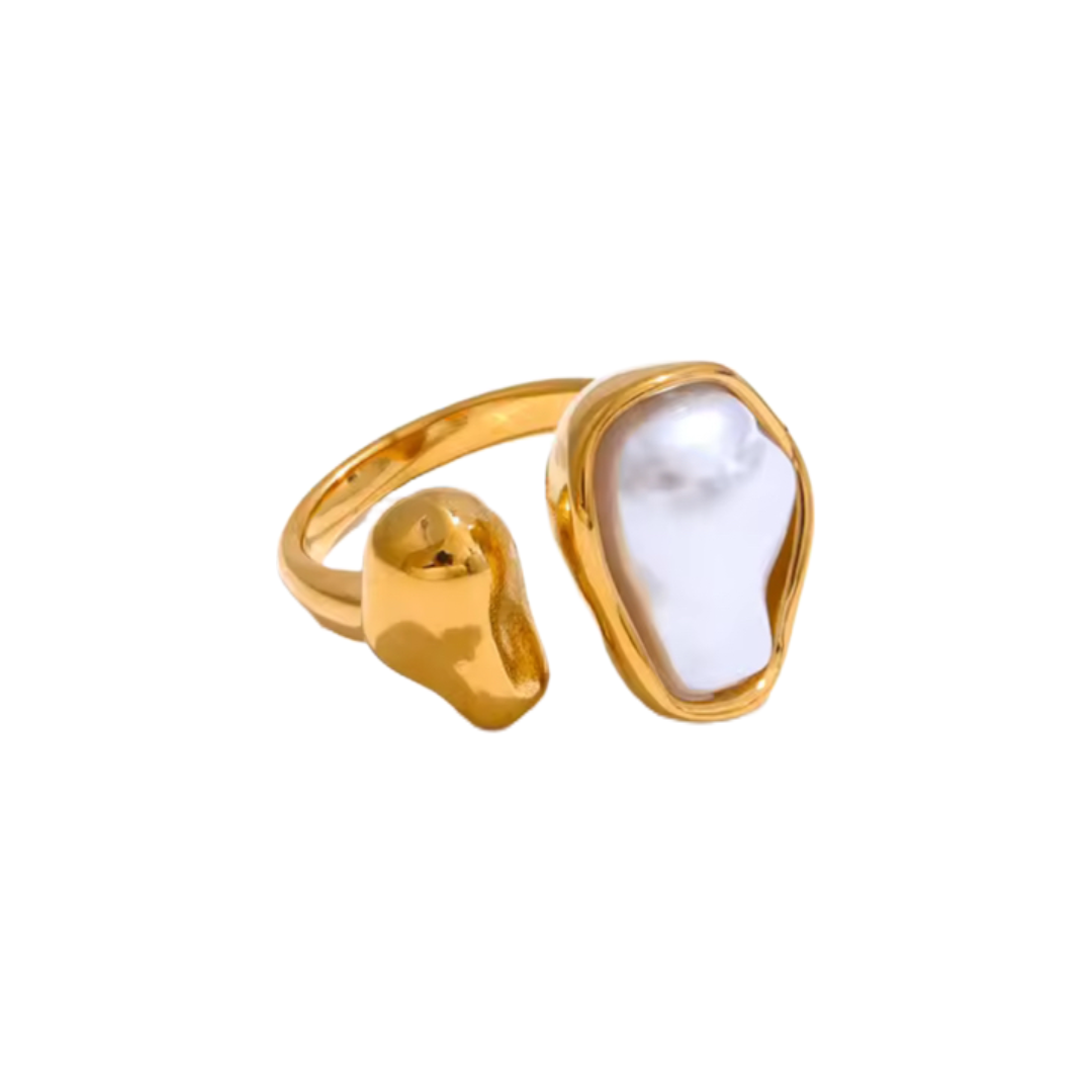 Barroque pearl ring (ajustable - talla 7 en adelante)