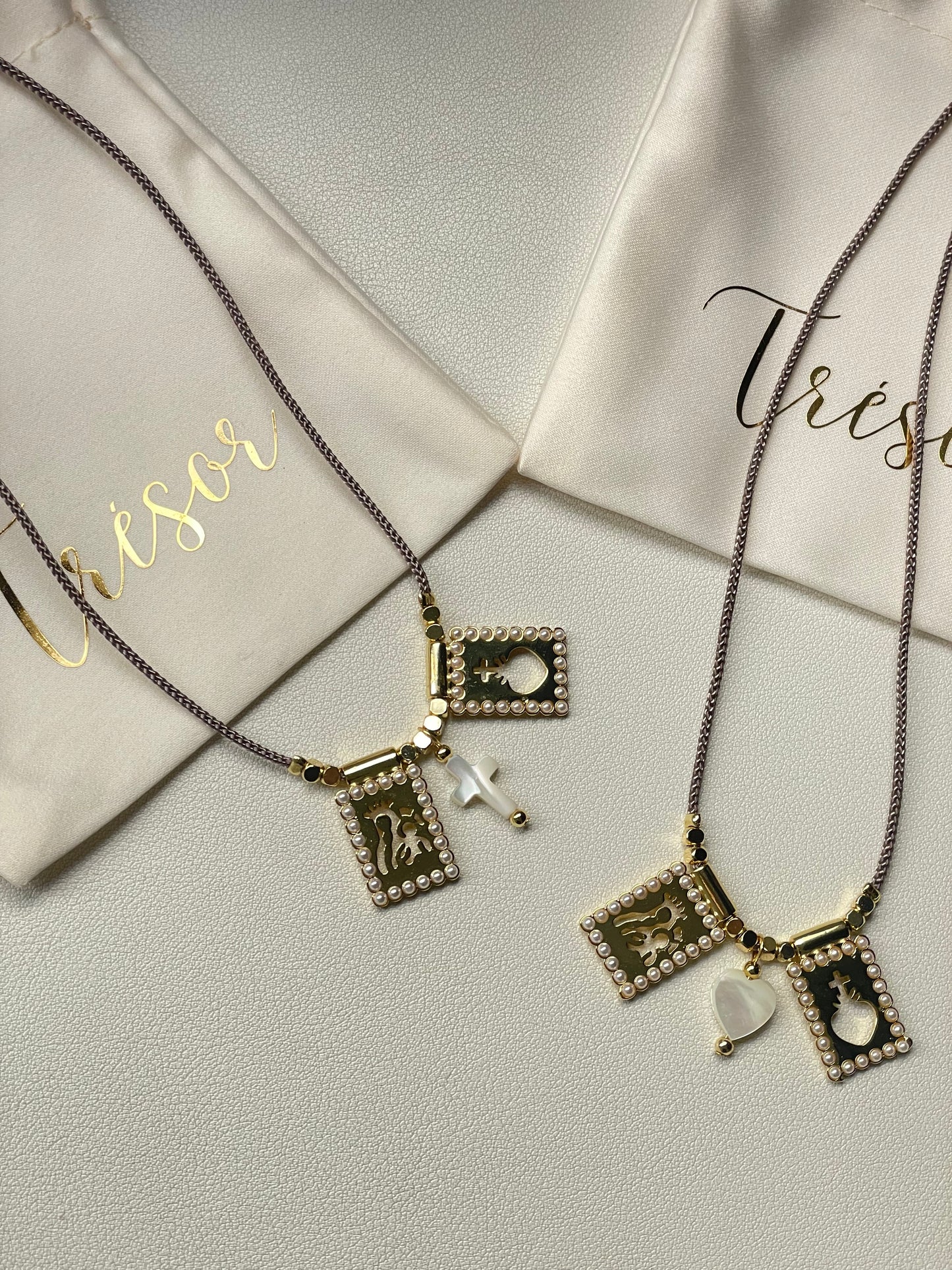 Heart centered scapular necklace