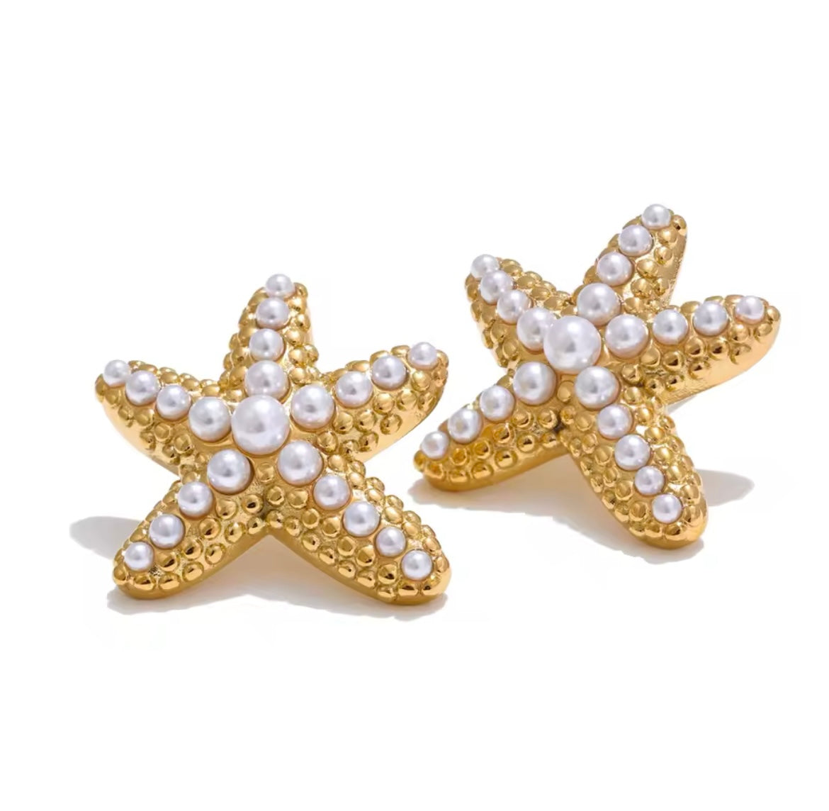 Starfish pearl earrings