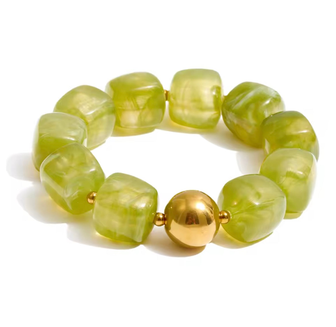 Square beads set green