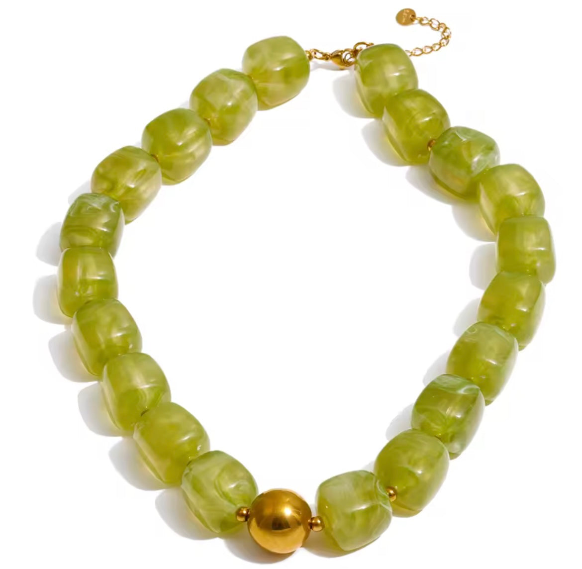 Square beads set green