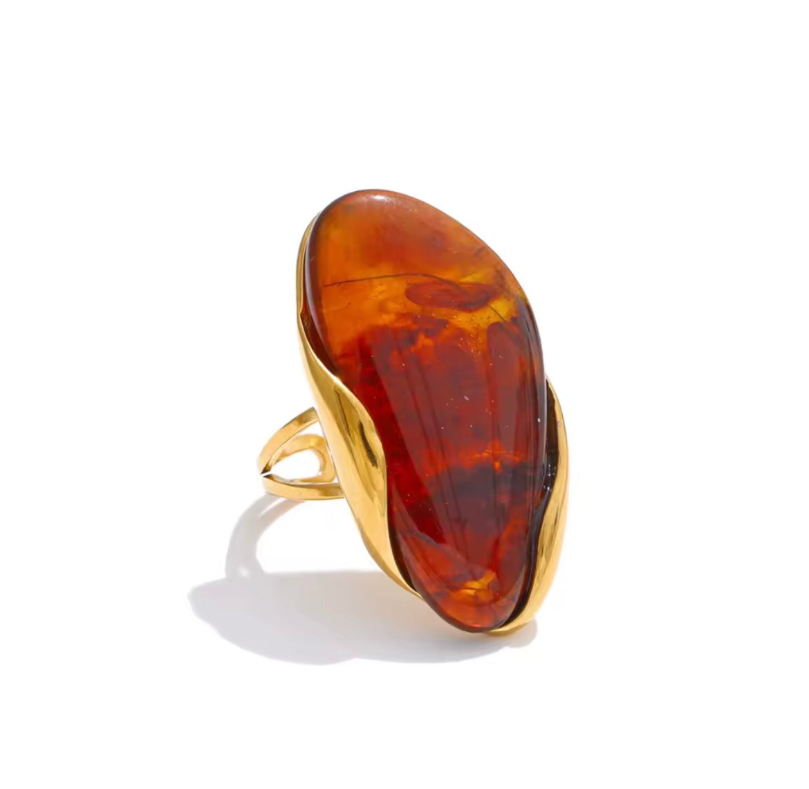 Resin geometric irregular ring (ajustable hasta talla 8 o mas)