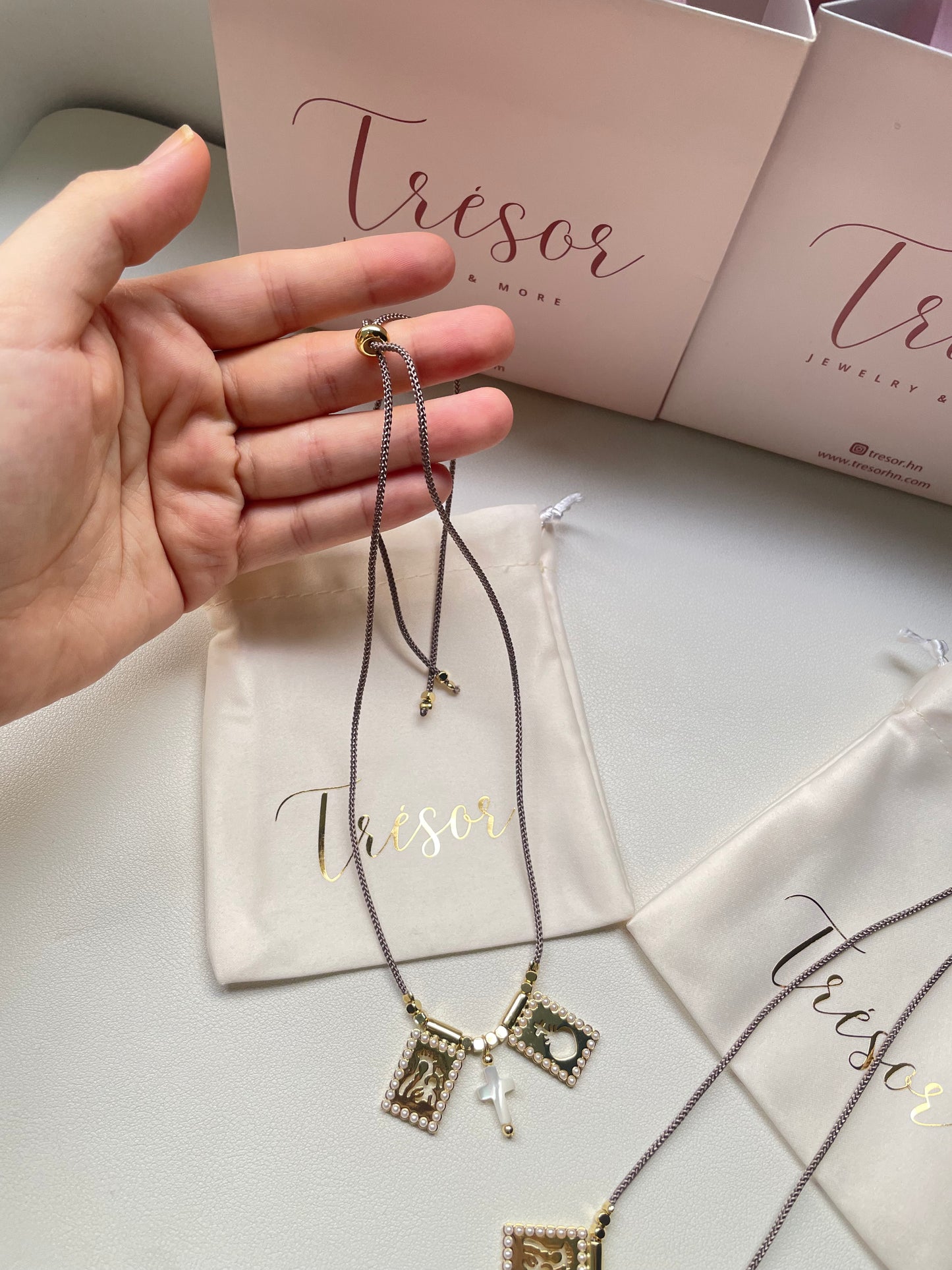 Heart centered scapular necklace