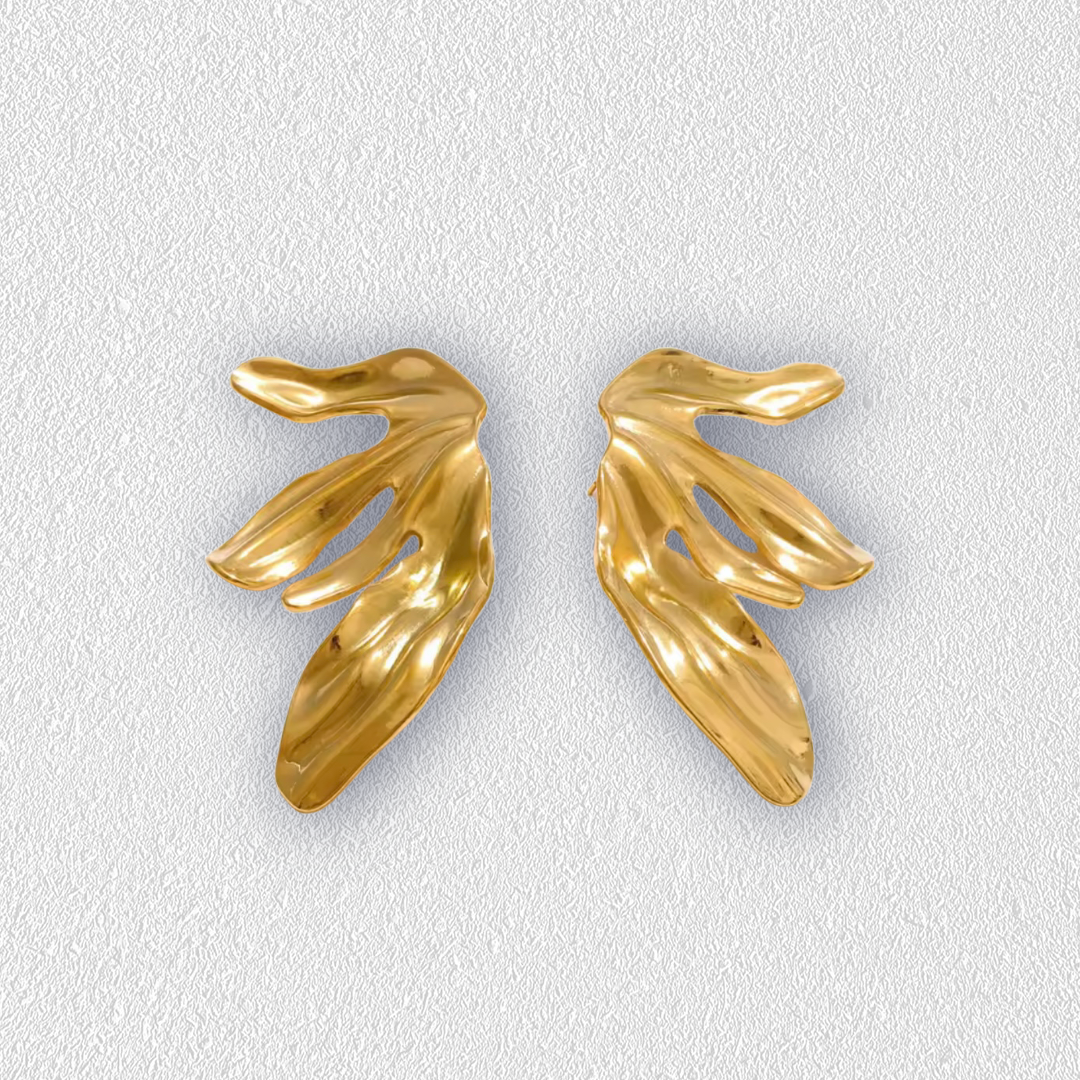 Half flower big studs