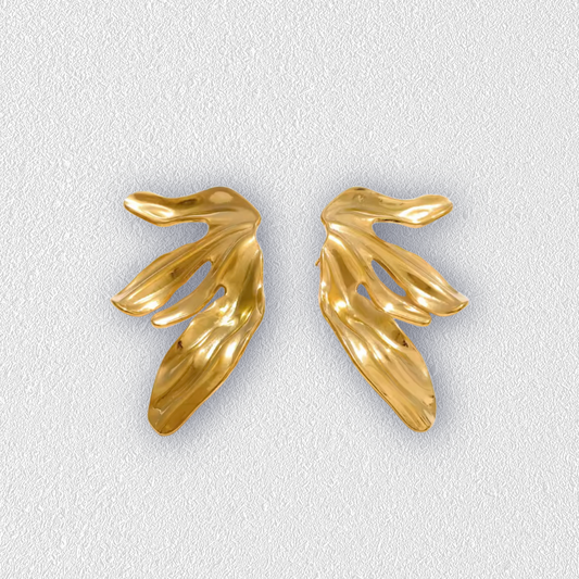 Half flower big studs