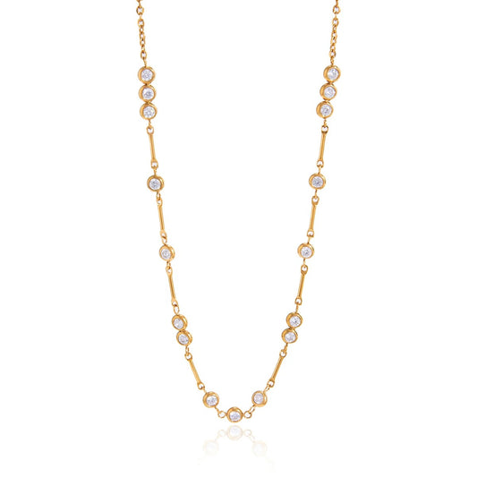 Delicate zirconias line necklace