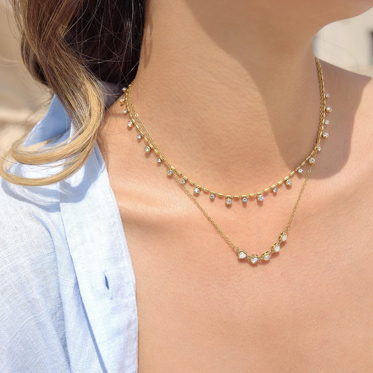 Delicate zirconias necklace