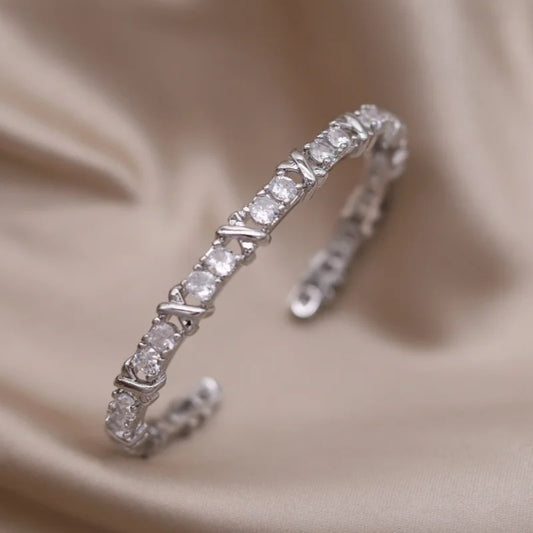 X Cross cuff (plateado)