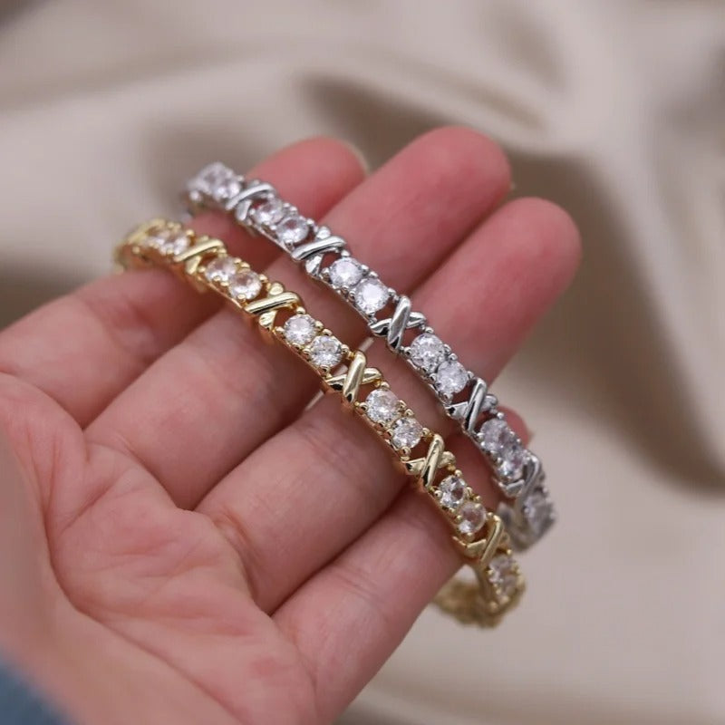 X Cross cuff (mix plateado y dorado)
