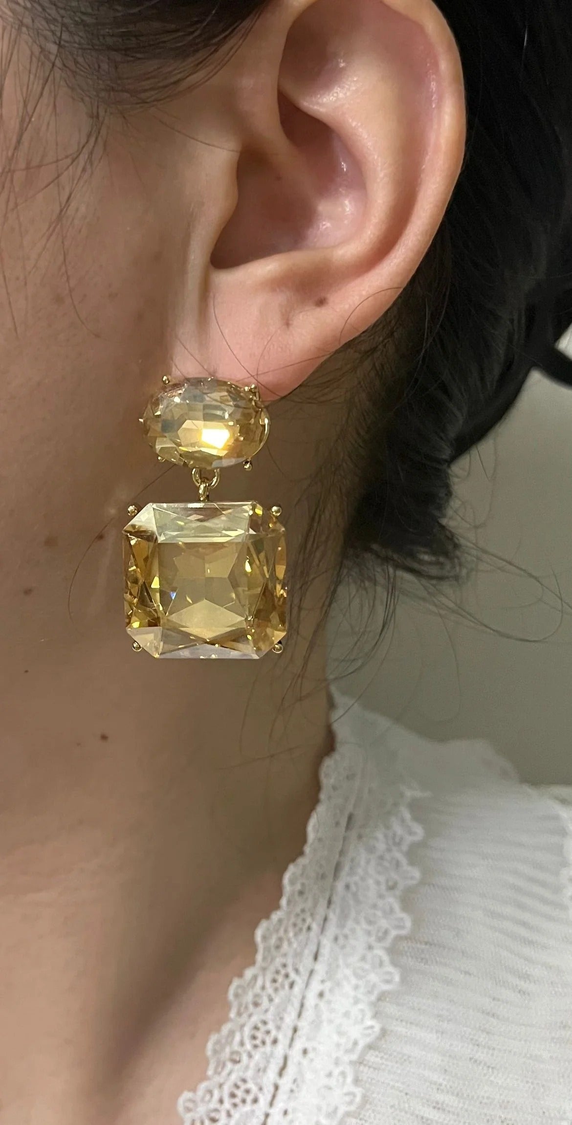 Large squared pendants (clear)