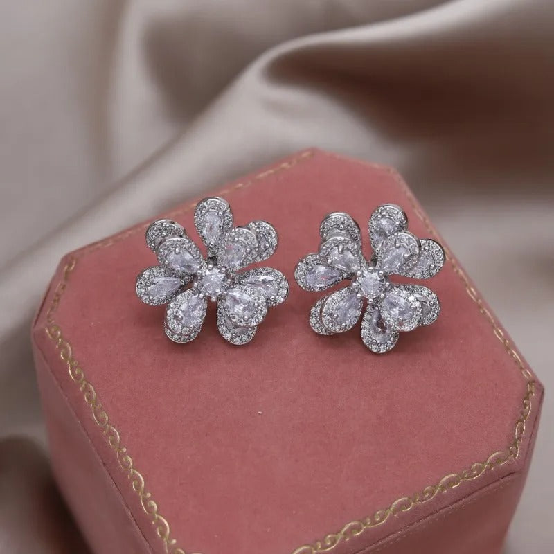 Flower sparkly studs