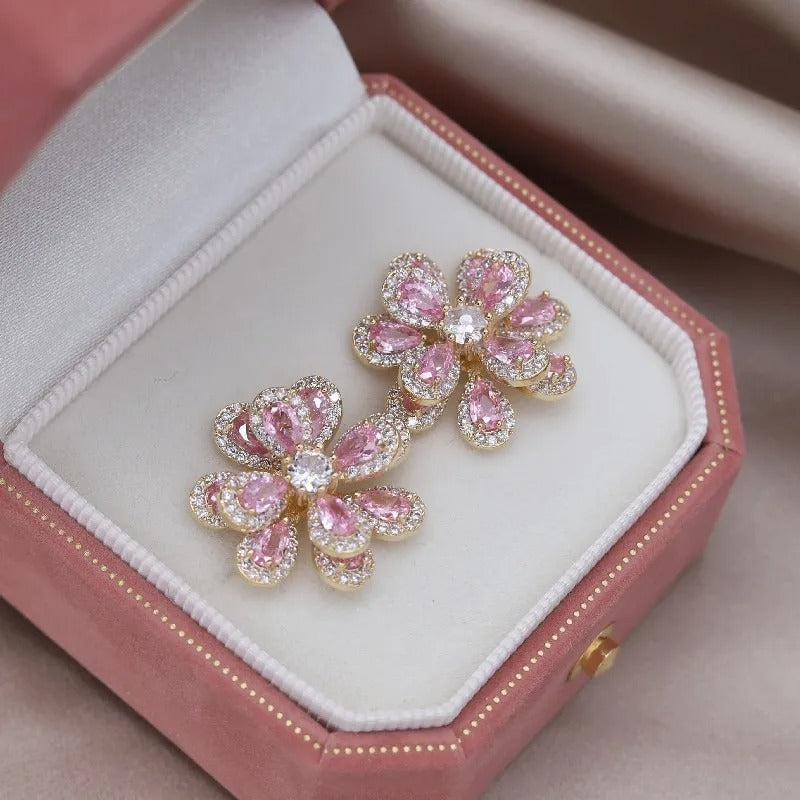 Flower sparkly studs